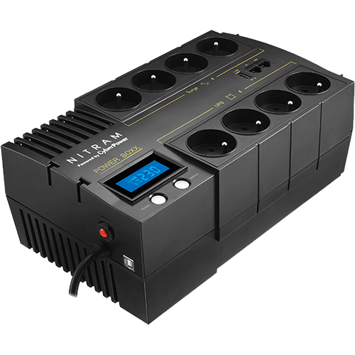   Onduleurs multi-fonctions pour le particulier et la TPE   Onduleur Powerbox Green Protect 700VA 5+1 gratuit PB700LCD PACK 5